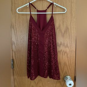 Burgundy Sequin Tank